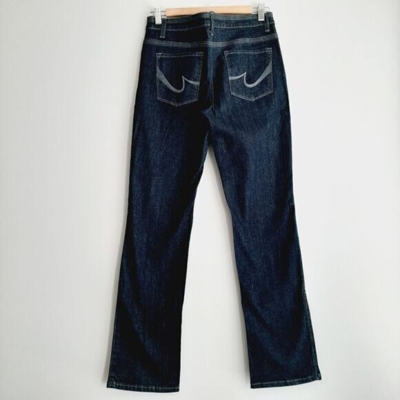 GASOLINE Mid-Rise Straight Long Leg Dark Blue Jeans Sz 6 - Picture 8 of 13